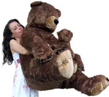 Big Plush Brown Bear Holding Baby Cub Realistic Huge Soft Stuffed Teddy 3 Feet Tall Big Plush Brown Bear Holding Baby Cub Realistic Huge Soft Stuffed Teddy 3 Feet Tall