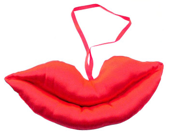 Red Satin Plush Puckered Lips Red Satin Plush Puckered Lips