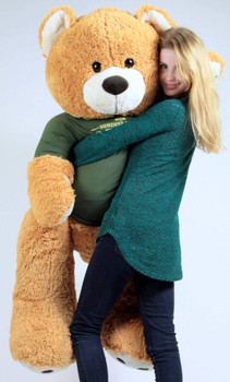 United States Army Big Plush Giant Teddy Bear Five Feet Tall Honey Brown Color Wears Tshirt that says SOMEONE IN THE ARMY LOVES YOU United States Army Big Plush Giant Teddy Bear Five Feet Tall Honey Brown Color Wears Tshirt that says SOMEONE IN THE ARMY LOVES YOU