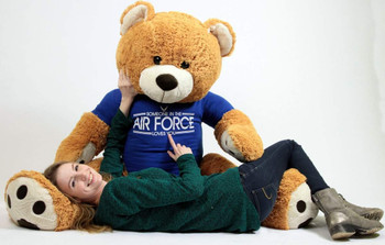 Air Force Giant Teddy Bear 5 Feet Tall, Wears Removable T-shirt SOMEONE IN THE AIR FORCE LOVES YOU Air Force Giant Teddy Bear 5 Feet Tall, Wears Removable T-shirt SOMEONE IN THE AIR FORCE LOVES YOU
