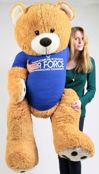 Air Force Giant Teddy Bear 5 Feet Tall, Wears Removable T-shirt SOMEONE IN THE AIR FORCE LOVES YOU Air Force Giant Teddy Bear 5 Feet Tall, Wears Removable T-shirt SOMEONE IN THE AIR FORCE LOVES YOU