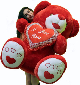 Romantic Giant Red Teddy Bear 40 inch Soft with Big Plush I LOVE YOU Heart Romantic Giant Red Teddy Bear 40 inch Soft with Big Plush I LOVE YOU Heart