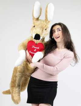 Custom Personalized Giant Stuffed Kangaroo 42 Inch Soft, Your Message Customized on Heart Custom Personalized Giant Stuffed Kangaroo 42 Inch Soft, Your Message Customized on Heart