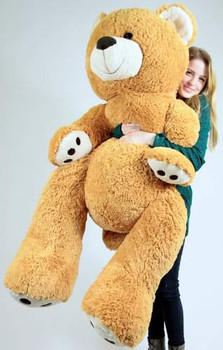Big Plush Giant Teddy Bear Five Feet Tall Honey Brown Color Soft Smiling Big Teddybear 5 Foot Bear Big Plush Giant Teddy Bear Five Feet Tall Honey Brown Color Soft Smiling Big Teddybear 5 Foot Bear
