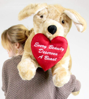 American Made Giant Stuffed Dog 42 inch Soft Romantic Golden Labrador Retriever with Heart EVERY BEAUTY DESERVES A BEAST American Made Giant Stuffed Dog 42 inch Soft Romantic Golden Labrador Retriever with Heart EVERY BEAUTY DESERVES A BEAST