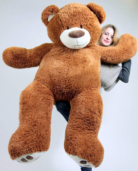 5 Foot Very Big Smiling Teddy Bear Five Feet Tall Caramel Color with Bigfoot Paws Giant Stuffed Animal Bear 5 Foot Very Big Smiling Teddy Bear Five Feet Tall Caramel Color with Bigfoot Paws Giant Stuffed Animal Bear