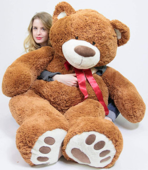 5 Foot Very Big Smiling Teddy Bear 60 Inch Soft Brown Giant Stuffed Animal with Bigfoot Paws 5 Foot Very Big Smiling Teddy Bear 60 Inch Soft Brown Giant Stuffed Animal with Bigfoot Paws