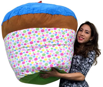 Giant Stuffed Cupcake With Cherry on Top 3 Feet Tall Squishy Soft Huge Stuffed Animal Fun Gift Giant Stuffed Cupcake With Cherry on Top 3 Feet Tall Squishy Soft Huge Stuffed Animal Fun Gift