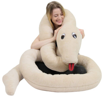 American Made Giant Stuffed Snake 18 Feet Long Big Plush Beige Serpent Made in USA American Made Giant Stuffed Snake 18 Feet Long Big Plush Beige Serpent Made in USA