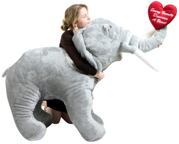 Giant Stuffed Love Elephant 48 Inch Holds Embroidered Heart Every Beauty Deserves A Beast Giant Stuffed Love Elephant 48 Inch Holds Embroidered Heart Every Beauty Deserves A Beast