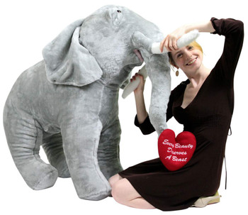 Giant Stuffed Love Elephant 48 Inch Holds Embroidered Heart Every Beauty Deserves A Beast Giant Stuffed Love Elephant 48 Inch Holds Embroidered Heart Every Beauty Deserves A Beast