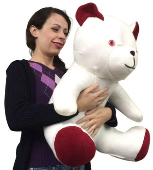 American Made Jumbo White Teddy Bear 24 Inch Big Stuffed Cuddle Buddy American Made Jumbo White Teddy Bear 24 Inch Big Stuffed Cuddle Buddy