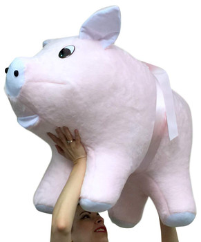 American Made Giant Stuffed Pink Pig 32 Inch Soft Big Plush Hog Farm Animal American Made Giant Stuffed Pink Pig 32 Inch Soft Big Plush Hog Farm Animal