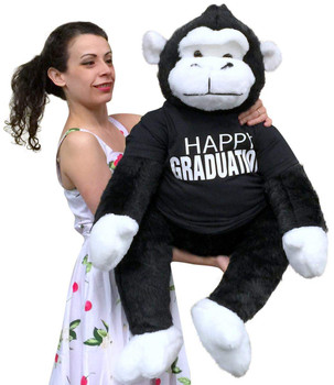 Happy Graduation Giant Stuffed Gorilla 40 Inch Big Plush Soft Plush Monkey made in USA Happy Graduation Giant Stuffed Gorilla 40 Inch Big Plush Soft Plush Monkey made in USA