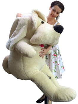 American Made Big Plush Puppy 60 Inch Soft, 5 Foot Beige Giant Stuffed Dog American Made Big Plush Puppy 60 Inch Soft, 5 Foot Beige Giant Stuffed Dog