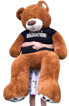 Big Plush 5 Foot Graduation Teddy Bear Soft, T shirt says HAPPY GRADUATION Big Plush 5 Foot Graduation Teddy Bear Soft, T shirt says HAPPY GRADUATION