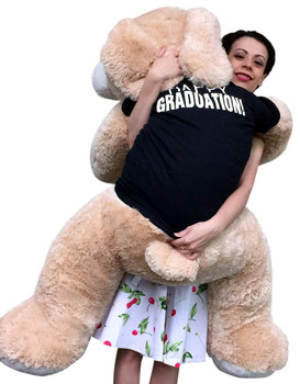 Big Plush Happy Graduation Giant Stuffed Puppy Dog 5 Foot Soft Cream Color Big Plush Happy Graduation Giant Stuffed Puppy Dog 5 Foot Soft Cream Color