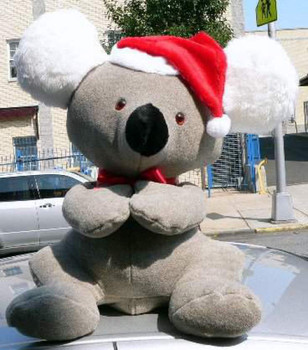 American Made Big Stuffed Koala Bear 26 Inch Soft Wears Christmas Santa Hat American Made Big Stuffed Koala Bear 26 Inch Soft Wears Christmas Santa Hat