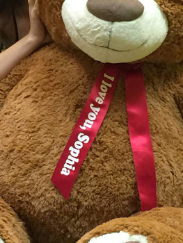 Personalized 5 Foot Very Big Smiling Teddy Bear Five Feet Tall Cookie Dough Brown Color with Bigfoot Paws Giant Stuffed Animal Bear Personalized 5 Foot Very Big Smiling Teddy Bear Five Feet Tall Cookie Dough Brown Color with Bigfoot Paws Giant Stuffed Animal Bear