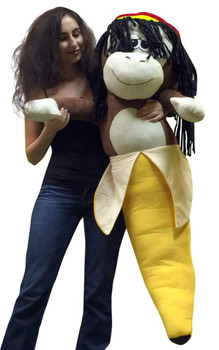 Giant Stuffed 4 Foot Rasta Monkey Banana 48 Inch Soft Huge Big Plush Primate Fruit Giant Stuffed 4 Foot Rasta Monkey Banana 48 Inch Soft Huge Big Plush Primate Fruit