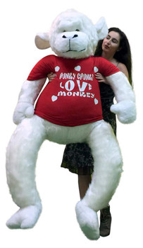 American Made 6 Foot Giant Stuffed White Gorilla Hunky Chunky Love Monkey Big Plush Valentine American Made 6 Foot Giant Stuffed White Gorilla Hunky Chunky Love Monkey Big Plush Valentine