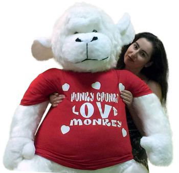 American Made 6 Foot Giant Stuffed White Gorilla Hunky Chunky Love Monkey Big Plush Valentine American Made 6 Foot Giant Stuffed White Gorilla Hunky Chunky Love Monkey Big Plush Valentine