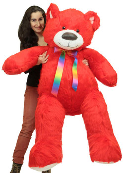 Giant 5 Foot Red Teddy Bear, Big Plush Soft Life Size Stuffed Animal Made in USA Giant 5 Foot Red Teddy Bear, Big Plush Soft Life Size Stuffed Animal Made in USA