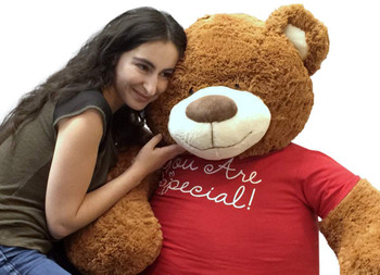 5 Foot Giant Teddy Bear 60 Inches Soft Cinnamon Brown Color Wears YOU ARE SPECIAL T-shirt 5 Foot Giant Teddy Bear 60 Inches Soft Cinnamon Brown Color Wears YOU ARE SPECIAL T-shirt