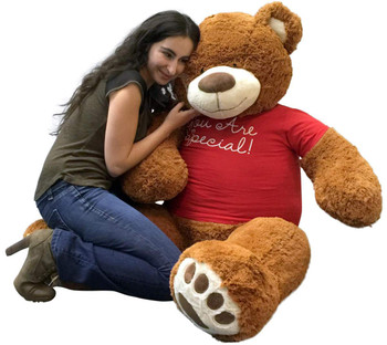 5 Foot Giant Teddy Bear 60 Inches Soft Cinnamon Brown Color Wears YOU ARE SPECIAL T-shirt 5 Foot Giant Teddy Bear 60 Inches Soft Cinnamon Brown Color Wears YOU ARE SPECIAL T-shirt