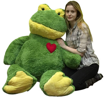 Giant Stuffed Frog 48 Inch Soft 4 Foot Plush Animal, Heart on Chest to Express Love Giant Stuffed Frog 48 Inch Soft 4 Foot Plush Animal, Heart on Chest to Express Love