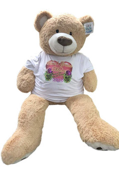 Mothers Day 5 Foot Giant Teddy Bear, Wears Removable T-shirt that says Worlds Greatest Mom Mothers Day 5 Foot Giant Teddy Bear, Wears Removable T-shirt that says Worlds Greatest Mom