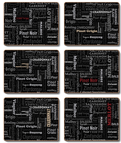 Wine Typography Placemats Wine Typography Placemats