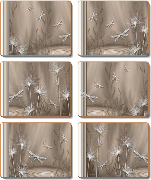 Latte Dragonfly Coasters Latte Dragonfly Coasters