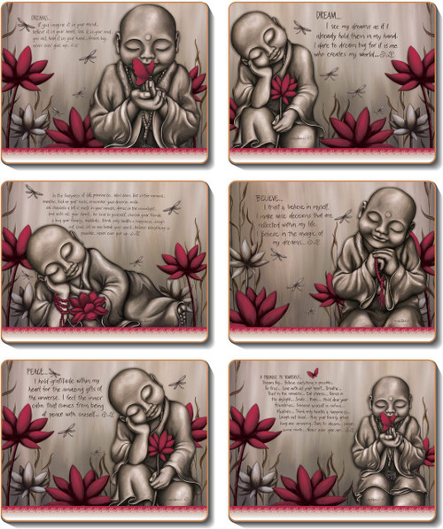 From The Soul Monk Red Coasters From The Soul Monk Red Coasters
