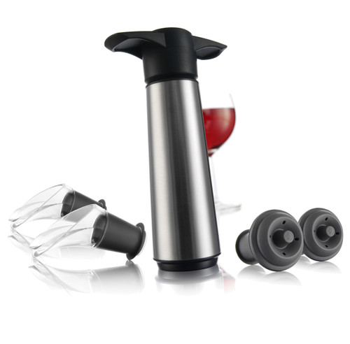 Wine Saver Gift Set, Stainless Steel (1 Pump, 2 Wine Stoppers, 2 Servers) Wine Saver Gift Set, Stainless Steel (1 Pump, 2 Wine Stoppers, 2 Servers)