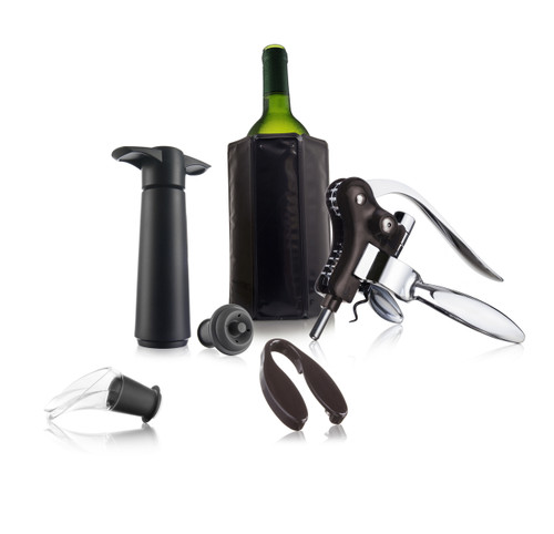 Wine Set Professional (Active Cooler, Vacuum Pump, Wine Stopper, Wine Server, Foil Cutter, Lever Corkscrew) Wine Set Professional (Active Cooler, Vacuum Pump, Wine Stopper, Wine Server, Foil Cutter, Lever Corkscrew)