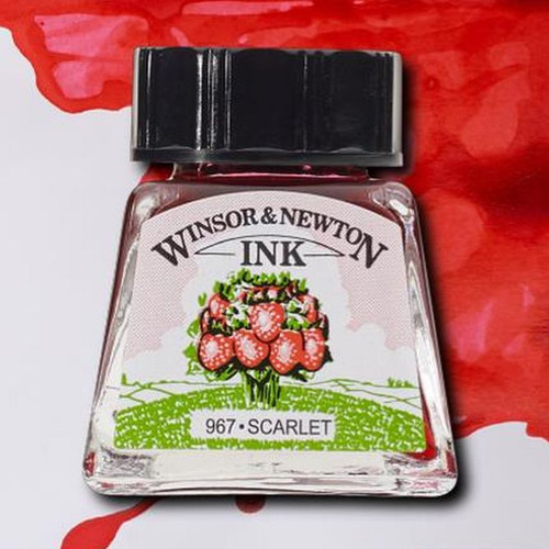 W&N Drawing Ink 14ml, Scarlet W&N Drawing Ink 14ml, Scarlet
