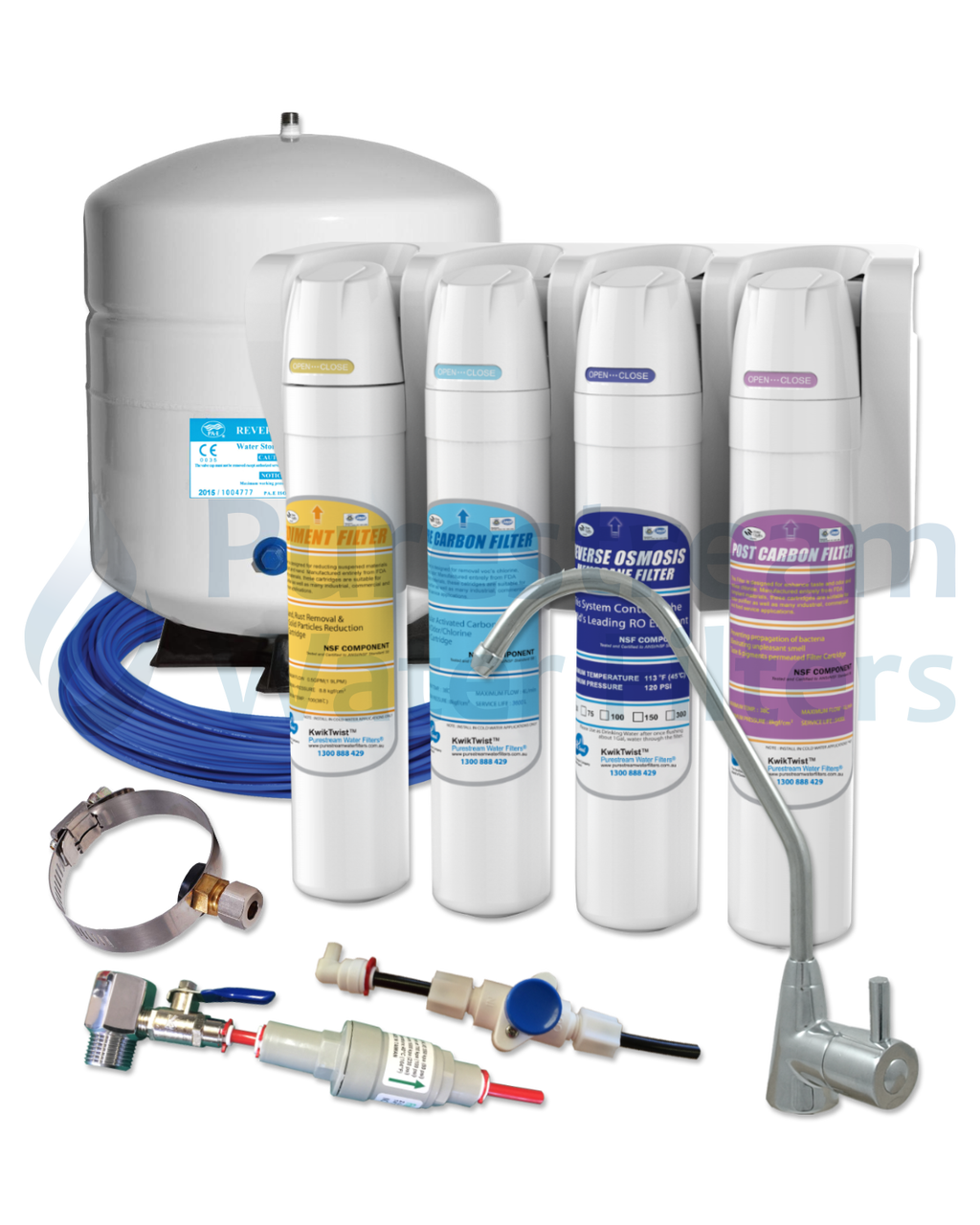 Kwik Twist 4 Stage Undersink Reverse Osmosis Purestream Water Filters