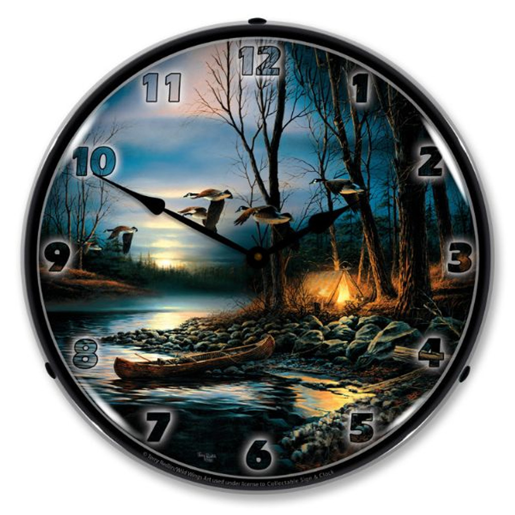 Evening Glow Lighted Wall Clock 14 x 14 Inches