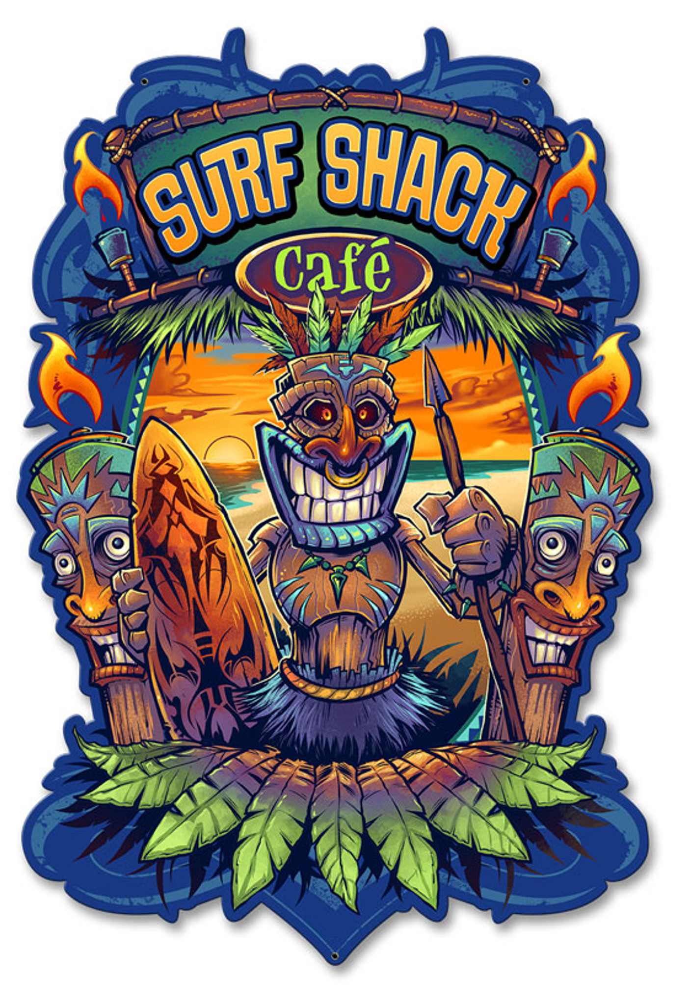PNG Tiki Art Cocktail Hawaii Lowbrow Polynesian Tiki Bar Man Cave Mai Kai Print