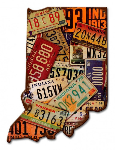 Indiana License Plates Metal Sign 10 x 13 Inches