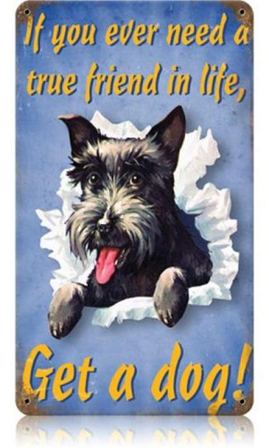 Vintage-Retro Get A Dog Metal-Tin Sign