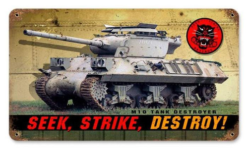 Vintage-Retro Seek Strike Destroy Metal-Tin Sign