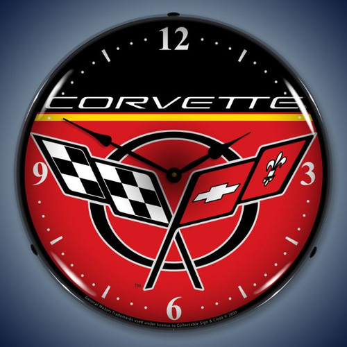 Vintage-Retro C5 Corvette Lighted Wall Clock