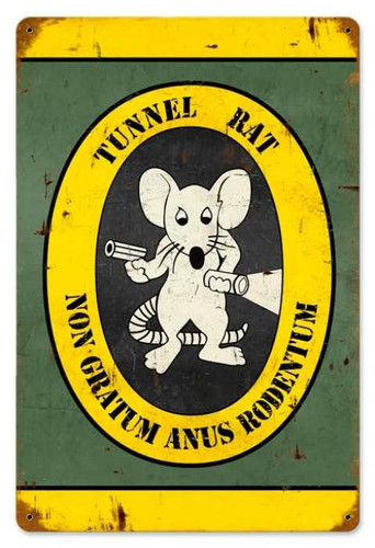 Vintage-Retro Tunnel Rat Metal-Tin Sign