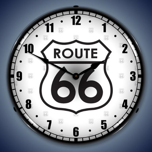 Vintage-Retro Route 66 Lighted Wall Clock