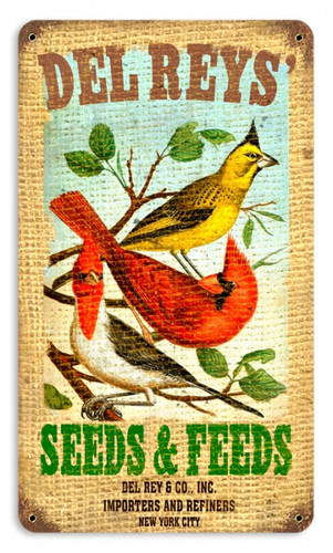 Vintage-Retro Del Rey's Seeds Metal-Tin Sign