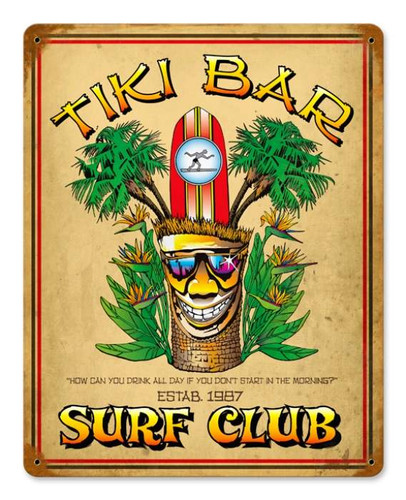 Vintage-Retro Tiki Bar Metal-Tin Sign