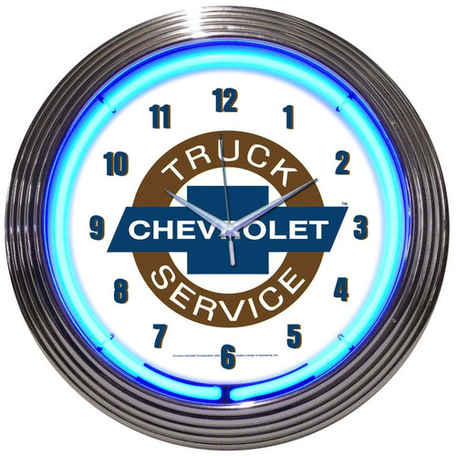 Retro CHEVY TRUCK NEON CLOCK 15 x 15 Inches