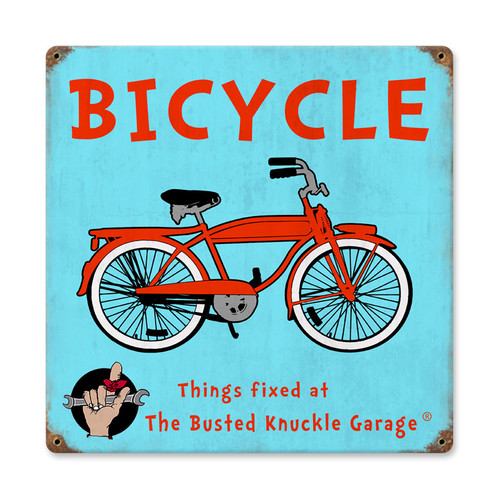 Retro Kids Bicycle Metal Sign 12 x 12 Inches